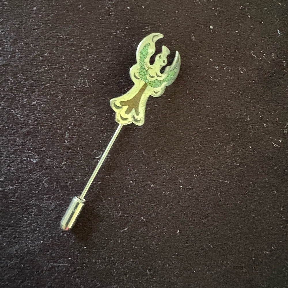 Vintage Native American Stick Pin, Sterling & Turquoise, Hand-crafted Circa 1960